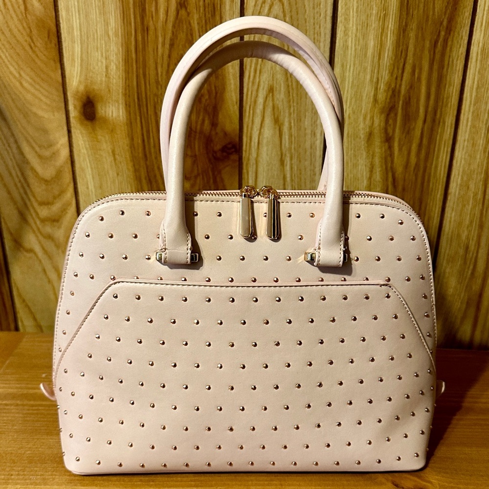 Blush Pink Studded Purse with Crossbody Strap